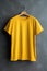 Plain yellow tshirt mockup design, front view. Generative AI.