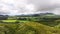 The Plaine des Cafres on Reunion Island filmed from the sky