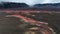 The Plaine des Sables on Reunion Island overhead view