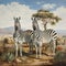 Plains Zebras  Made With Generative AI illustration