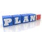 PLAN B concept on blue toy blocks