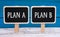 Plan A and B signs