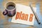 Plan B word abstract on napkin