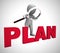 Plan concept icon means preparation and organisation of a project - 3d illustration