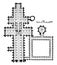 Plan of Salisbury Cathedral The square eastern termination vintage engraving