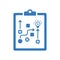 Plan, solution, strategy icon. Blue vector sketch