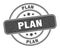 plan stamp. plan round grunge sign.