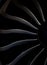 Plane background. Airplane turbine blades close-up. Airplane engine. Turbines blade. Aviation Technologies. Aircraft jet