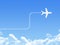 Plane on Cloud shaped ,Airplane line path
