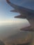 Plane clouds wing atmosphere sky