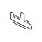 The plane crash outline icon. The aircraft accident outline icon. Life insurance in case of plane crash eps 10