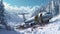 Plane Crash In Snowy Forest: Realistic Depiction In 2d Game Art And Swiss Realism