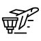 Plane departing icon, outline style