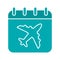 Plane departure date glyph color icon