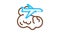 plane flies in clouds Icon Animation