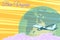 Plane flight travel tourism retro background Bon voyage