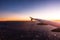 Plane Flying Travel Sunset City Lights Sunrise Sky Ground Mountains