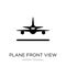 plane front view icon in trendy design style. plane front view icon isolated on white background. plane front view vector icon