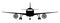 Plane icon, industrial blueprint of airplane. Airliner front view â€“ vector