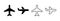 Plane icon set. Airplane icon vector. Flight transport symbol.