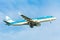 Plane from KLM Cityhopper PH-EZP Embraer ERJ-190 is preparing for landing