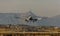 Plane landing at Corfu International Airport.