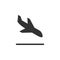 Plane landing icon or aviation concept