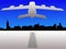 Plane and Manhattan skyline