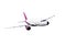 Plane mauve pink isolated white background