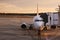 Plane at Melbourne Airport Terminal