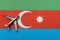 The plane over the flag of Azerbaijan, the concept of travel