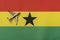 Plane over the flag of Ghana, the concept of journey