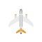 Plane or passenger airplane ready to flight flat vector illustration isolated.