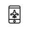Plane phone icon vector. Isolated contour symbol illustration