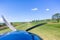 Plane Pilot View Landing Approach Farm Grass Runway