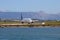 Plane ready to take off Corfu island