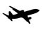 Plane silhouette on a white background