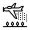Plane Spraying Icon Vector Outline Illustration
