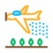 Plane Spraying Icon Vector Outline Illustration