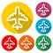 Plane sticker, Airplane icon , color icon with long shadow