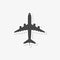 Plane sticker, Airplane symbol, simple vector icon