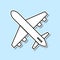 plane sticker icon. Simple thin line, outline  of Turizm icons for ui and ux, website or mobile application