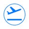 Plane takeoff circular line icon. Round colorful sign. Flat style vector symbol.