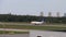 The plane is taking off. Airplane at the airport. The movement of the aircraft. Pulkovo, Russia, St. Petersburg June 19