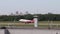 The plane is taking off. Airplane at the airport. The movement of the aircraft. Pulkovo, Russia, St. Petersburg June 19