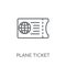 Plane ticket linear icon. Modern outline Plane ticket logo conce