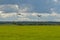 Plane towing a glider during takeoff from airfield