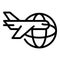 Plane travel icon outline vector. Earth tour