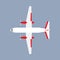 Plane travel transportation vector airliner top view. Flat business aviation transport isolated