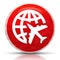 Plane world icon metallic grunge abstract red round button illustration